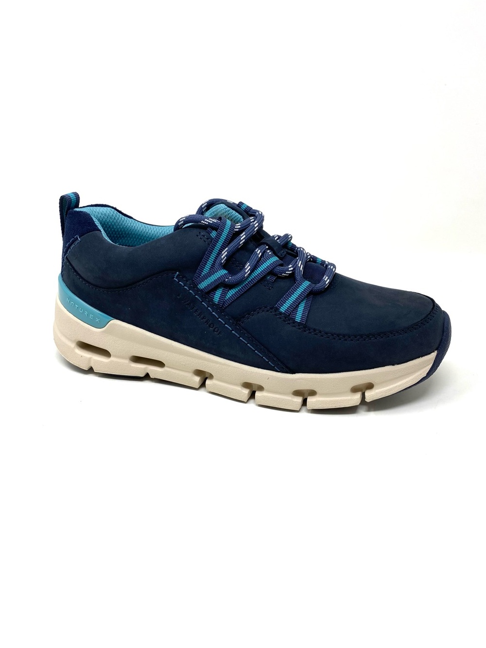 Clarks Nature X Tie Waterproof Navy Nubuck Sneakers Shoes Size 6.5 M New In Box